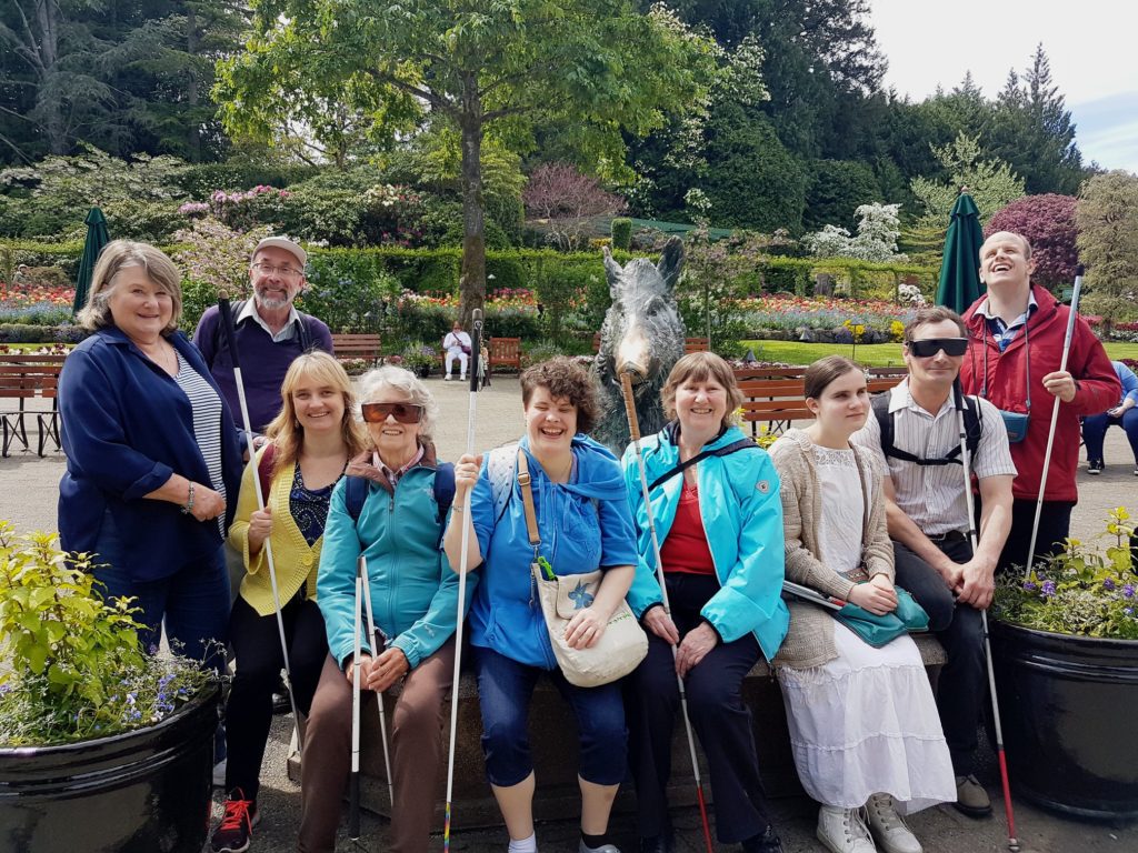 Group photo of Pacific Training Centre for the Blind at Butchart Gardens